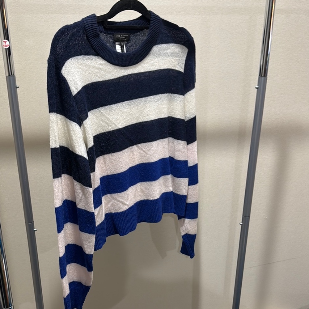 Striped Sweater in Navy, White, and Blue